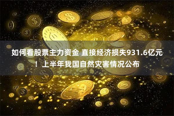 如何看股票主力资金 直接经济损失931.6亿元！上半年我国自然灾害情况公布